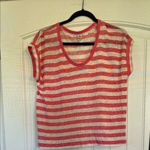 LOFT 100% Linen T Shirt Size Small
